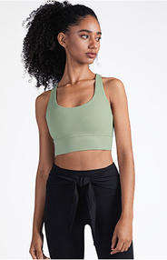 Wholesale Naked Feeling Crisscross Back Sports Bra Women Padded Yoga Tank Top Workout Top