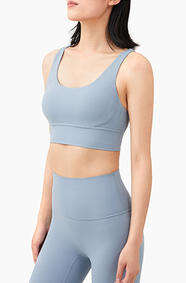 Wholesale Naked Feeling Crisscross Back Sports Bra Women Padded Yoga Tank Top Workout Top