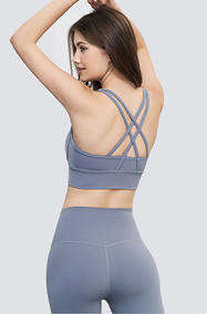 Wholesale Naked Feeling Crisscross Back Sports Bra Women Padded Yoga Tank Top Workout Top
