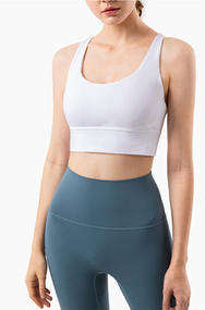 Wholesale Naked Feeling Crisscross Back Sports Bra Women Padded Yoga Tank Top Workout Top