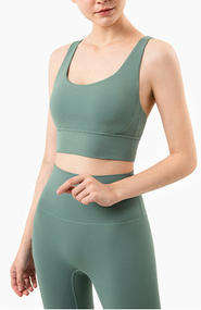 Wholesale Naked Feeling Crisscross Back Sports Bra Women Padded Yoga Tank Top Workout Top