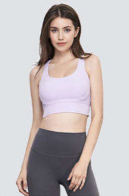 Wholesale Naked Feeling Crisscross Back Sports Bra Women Padded Yoga Tank Top Workout Top