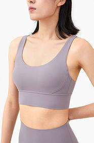 Wholesale Naked Feeling Crisscross Back Sports Bra Women Padded Yoga Tank Top Workout Top