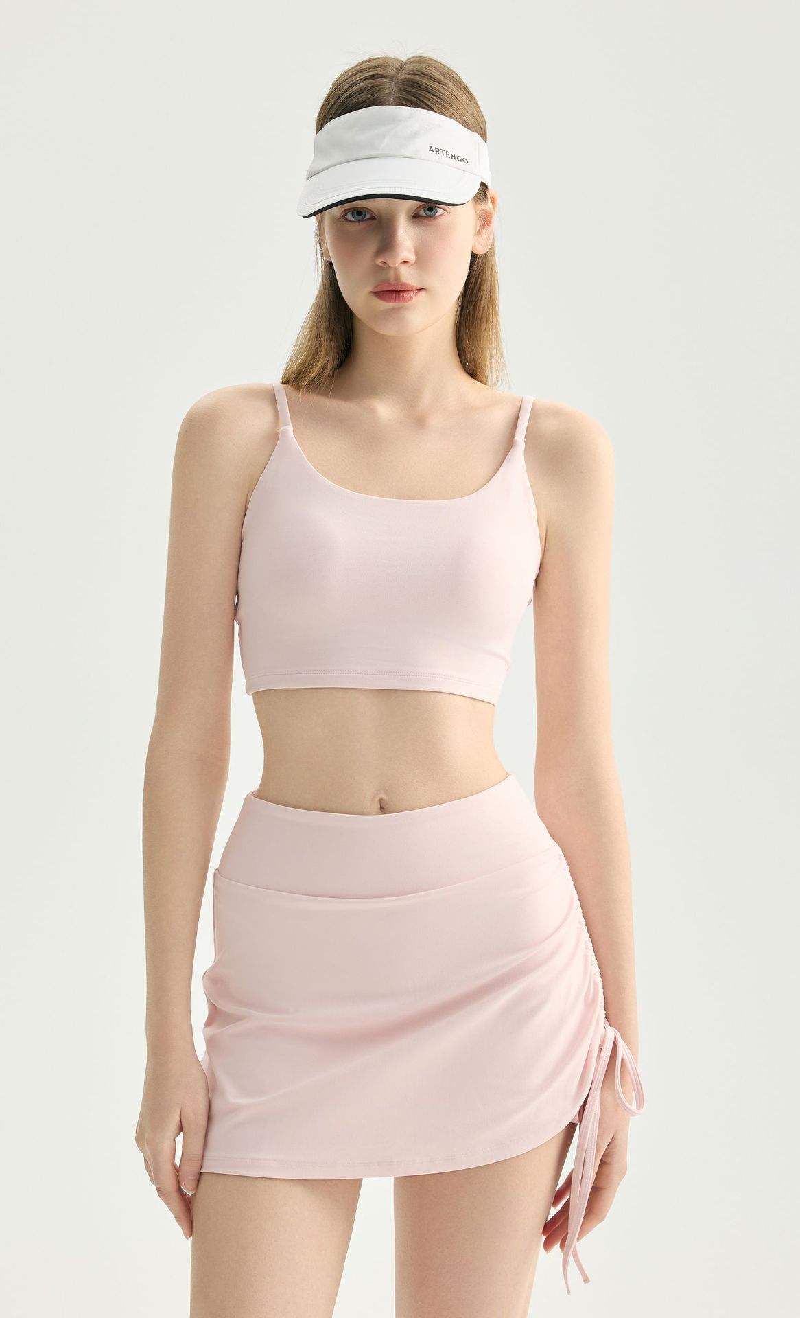 Wholesale Naked Feeling Yoga Skort Women Side Drawstring High Waist Built-in Shorts Tennis Skirt