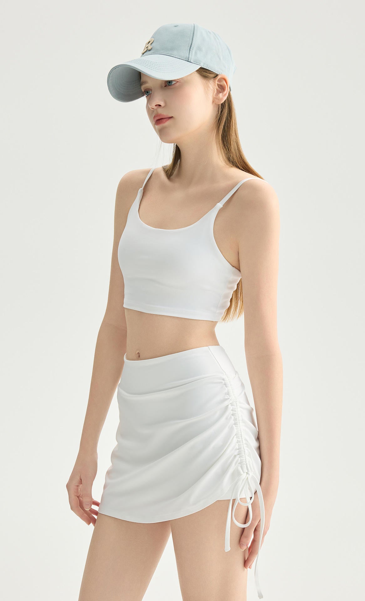 Wholesale Naked Feeling Yoga Skort Women Side Drawstring High Waist Built-in Shorts Tennis Skirt