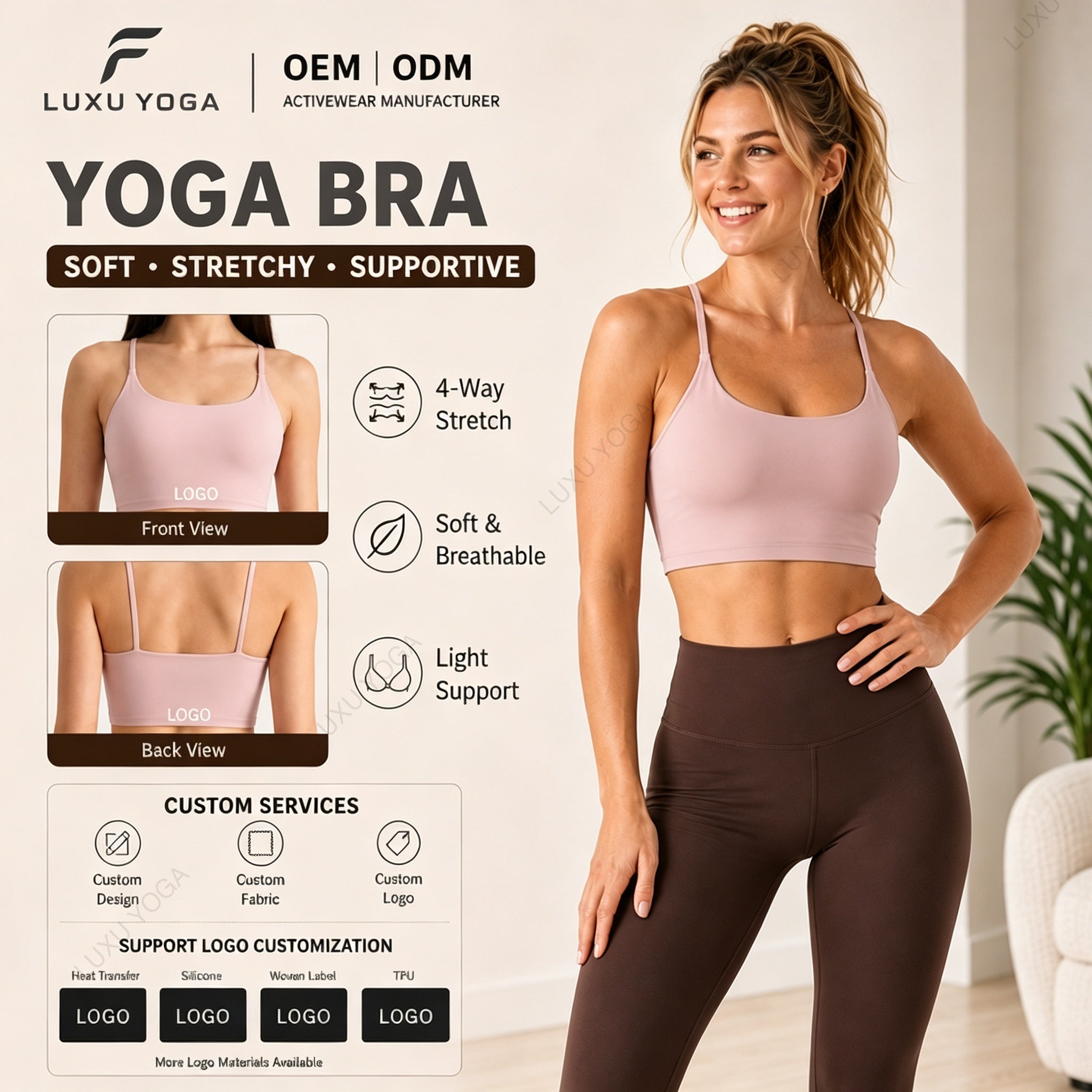 Wholesale Nuls Barely There Yoga Bra Women Backless Outer Layer Tank Top Pilates Sports Top