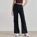 Wholesale Petite Wide Leg Yoga Pants Women Ruched Waist Drawstring Quick Dry Outdoor Trousers