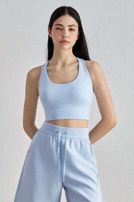 Wholesale Seamless Sports Bra Women U-Neck Racerback High Support Second Skin Yoga Top