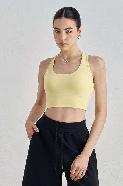 Wholesale Seamless Sports Bra Women U-Neck Racerback High Support Second Skin Yoga Top