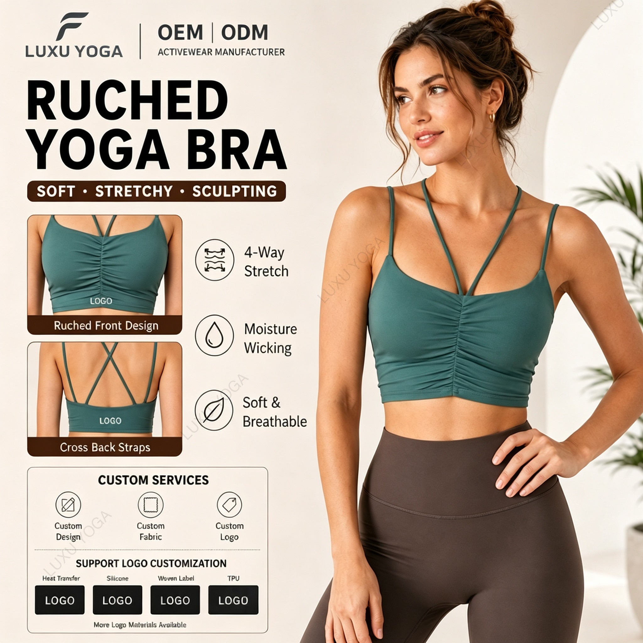 Wholesale Strapless Yoga Bra Women Backless Seamless Medium Support Minimalist Sports Top