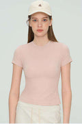 Wholesale Trendy Essential Yoga Top Women Snatched Fit Cropped Short Sleeve Figure Flattering Tee