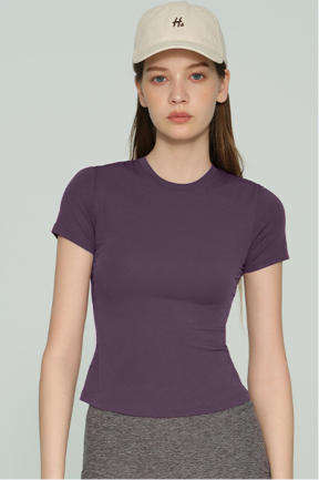 Wholesale Trendy Essential Yoga Top Women Snatched Fit Cropped Short Sleeve Figure Flattering Tee