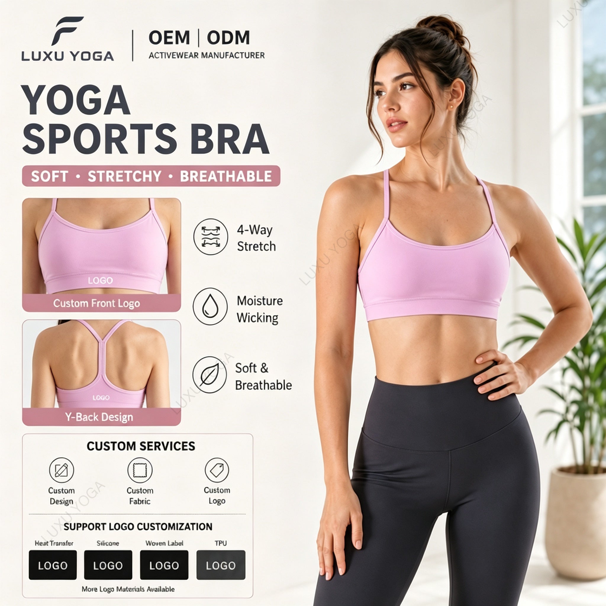 Wholesale Y-Line Straps Yoga Bra Women Backless Push-Up Lifting Plunge Sports Top