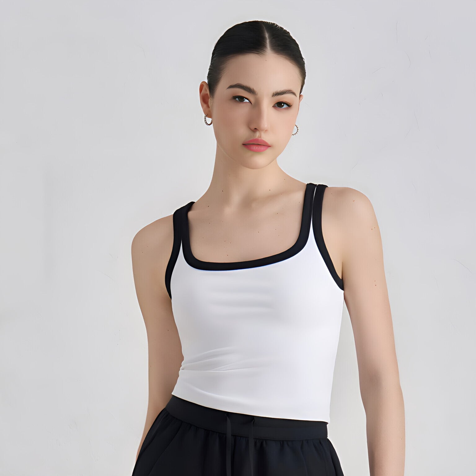 Women Barely There Yoga Bra U Neck Backless Color Block Workout