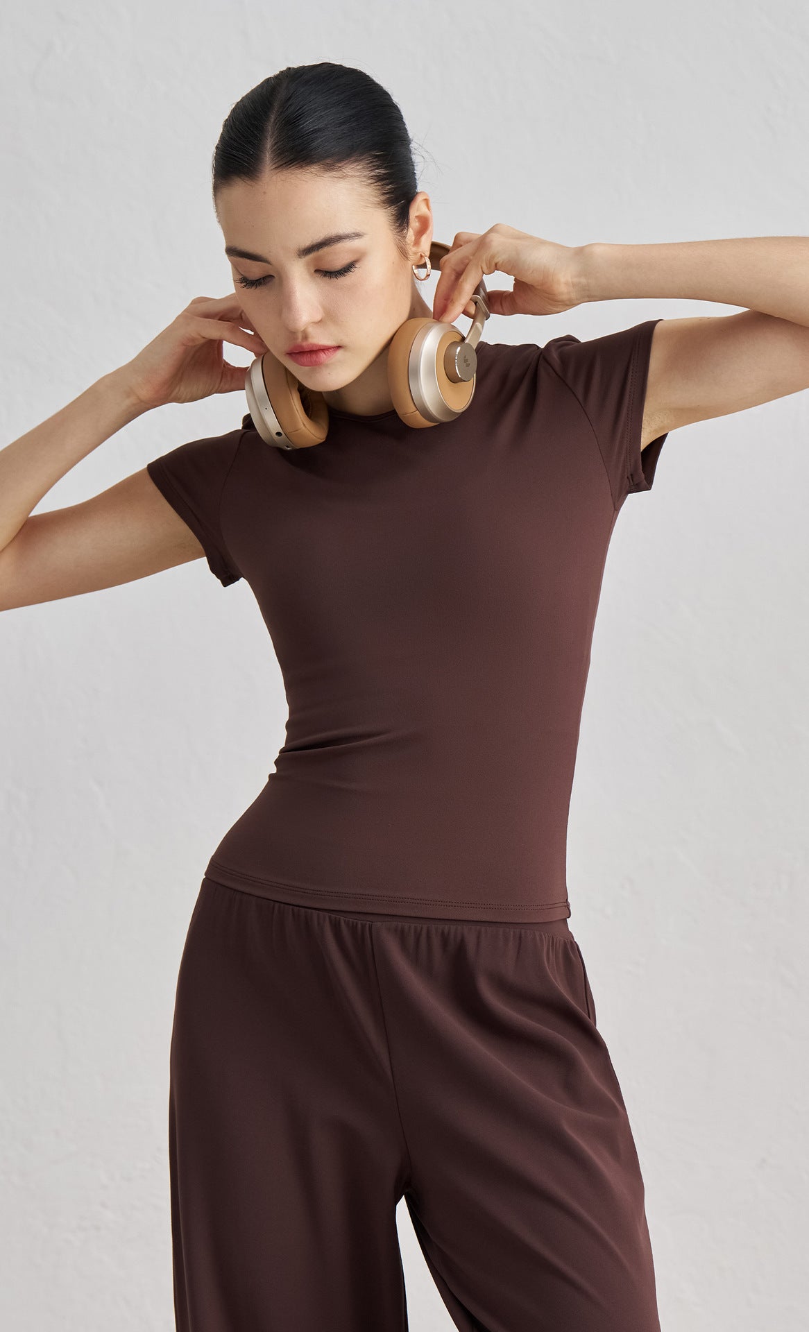 Women Barely There Yoga T-Shirt Fitted Waist Slimming Casual Top
