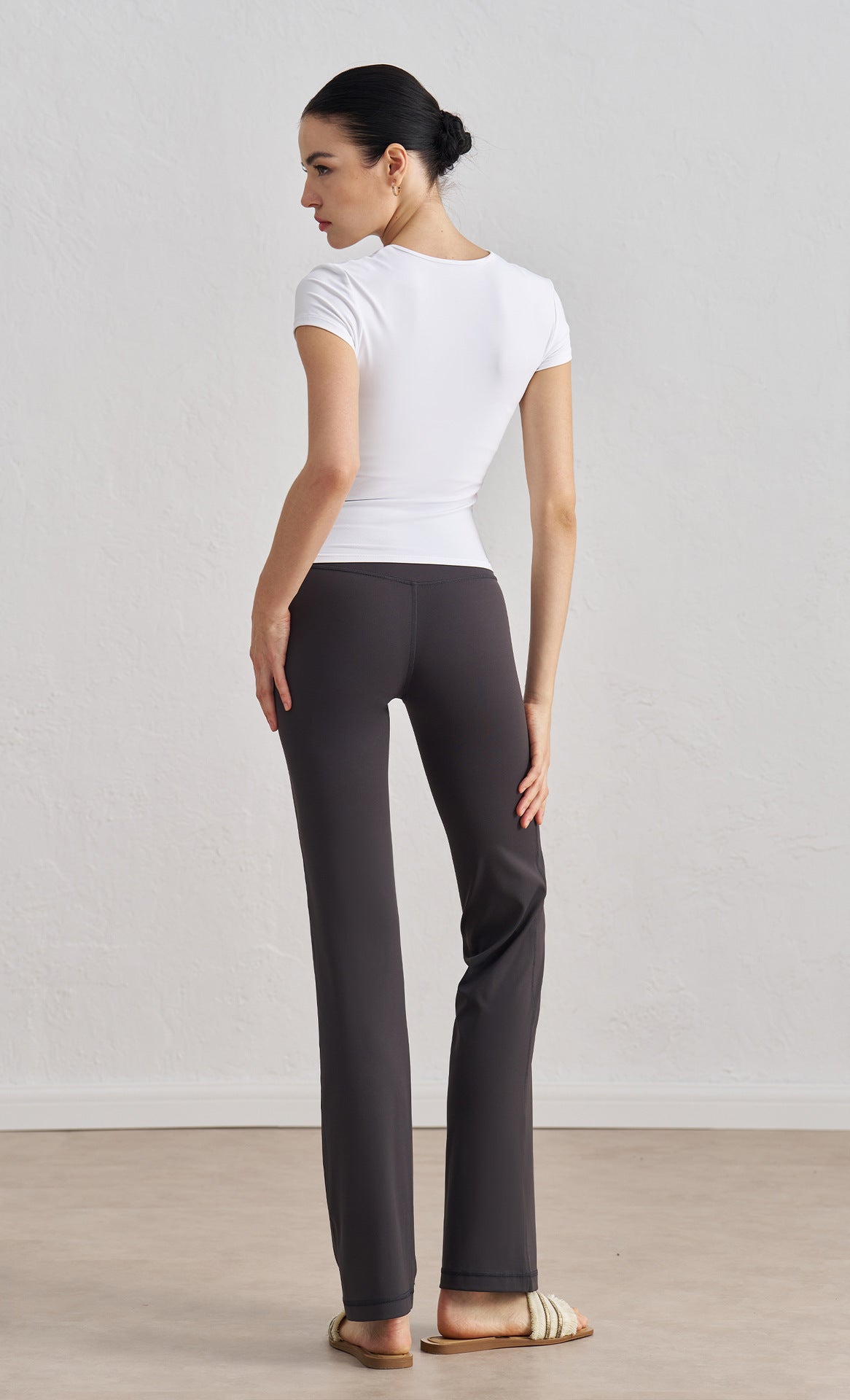 Women Barely There Yoga T-Shirt Fitted Waist Slimming Casual Top