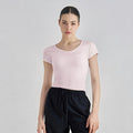 Women Sculpting Yoga Top Fitted Waist Short Sleeve Workout
