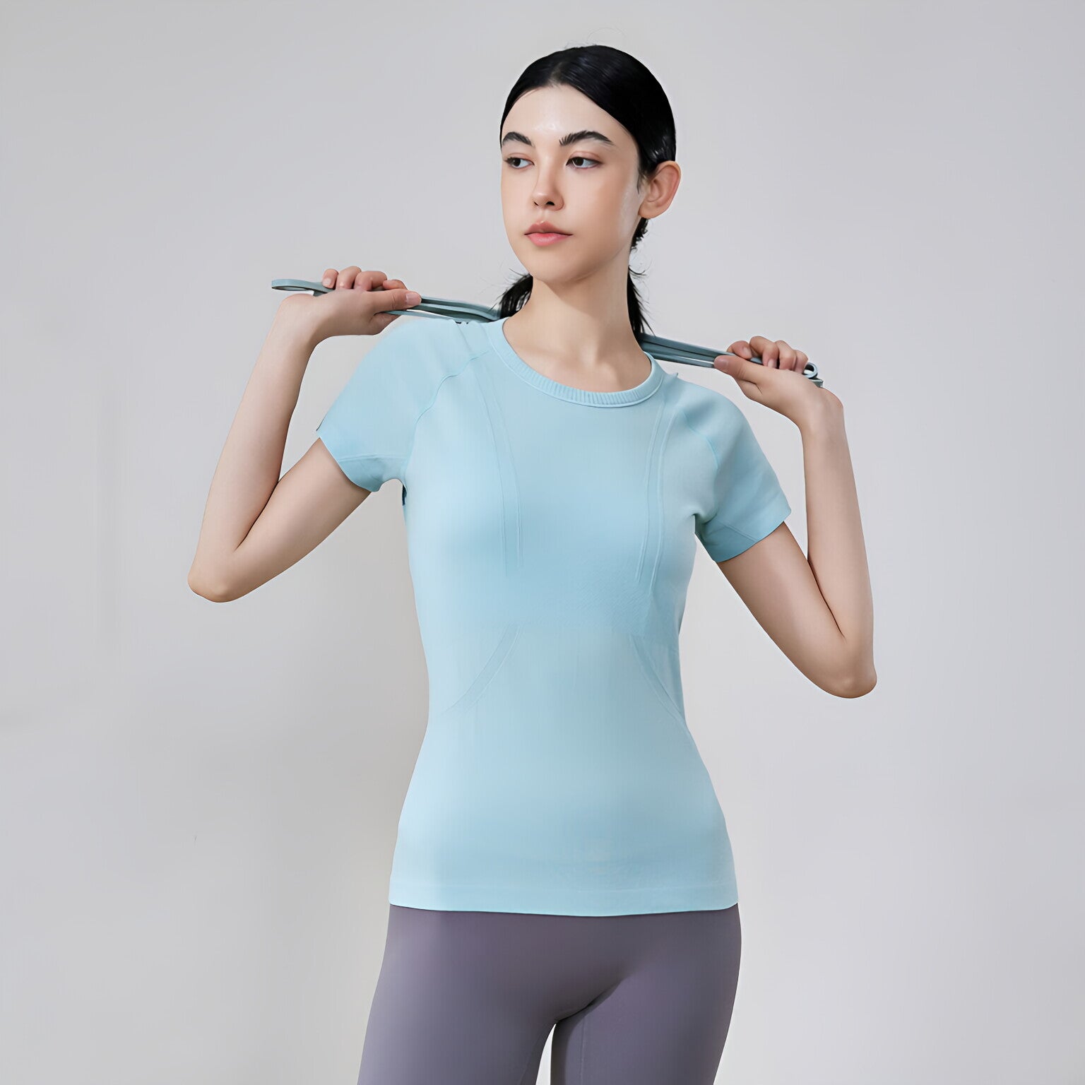 Women Seamless Yoga Top Quick Dry Short Sleeve Workout