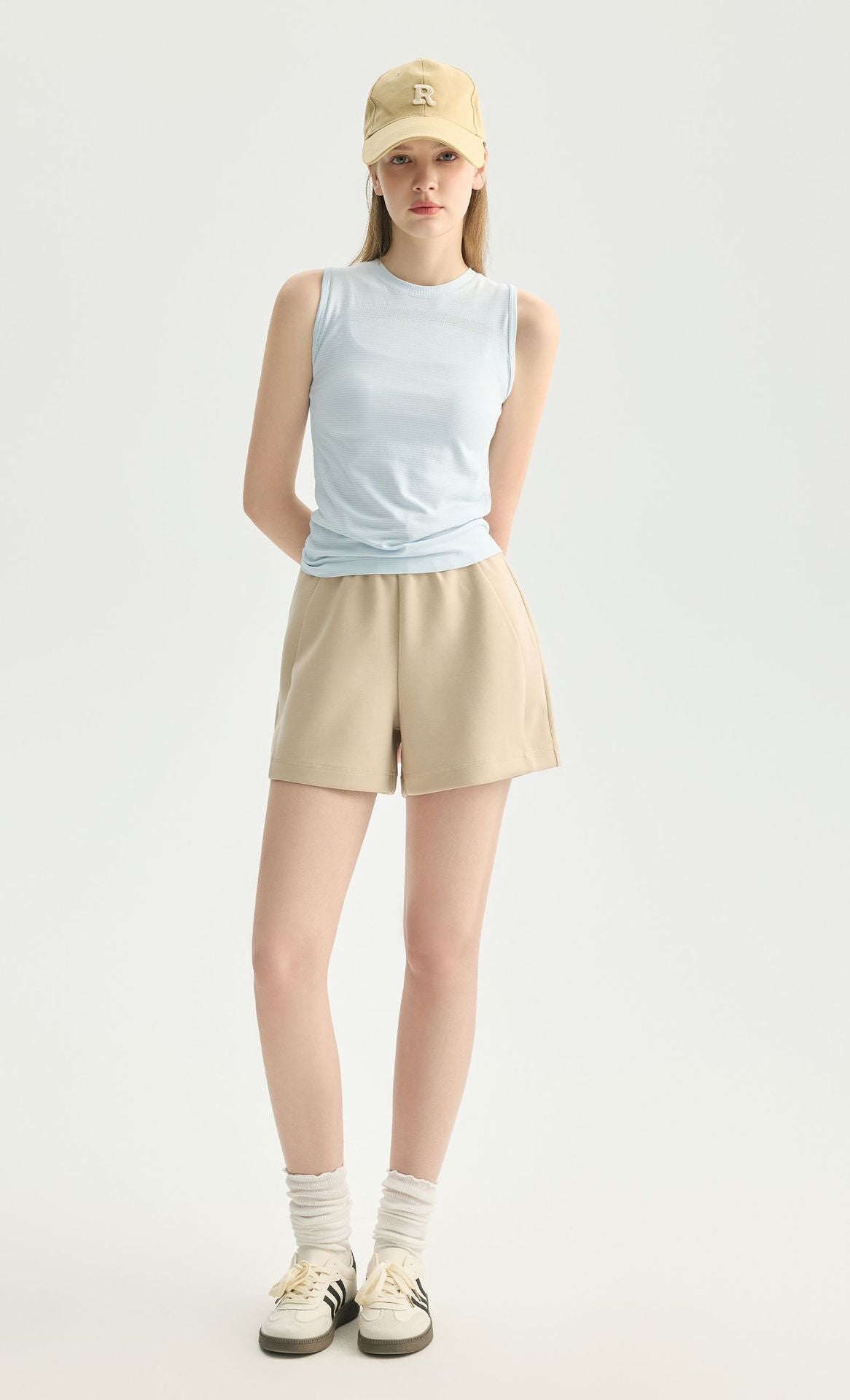 Women Summer Round Neck Sleeveless Yoga Tank Ice Feel Slimming
