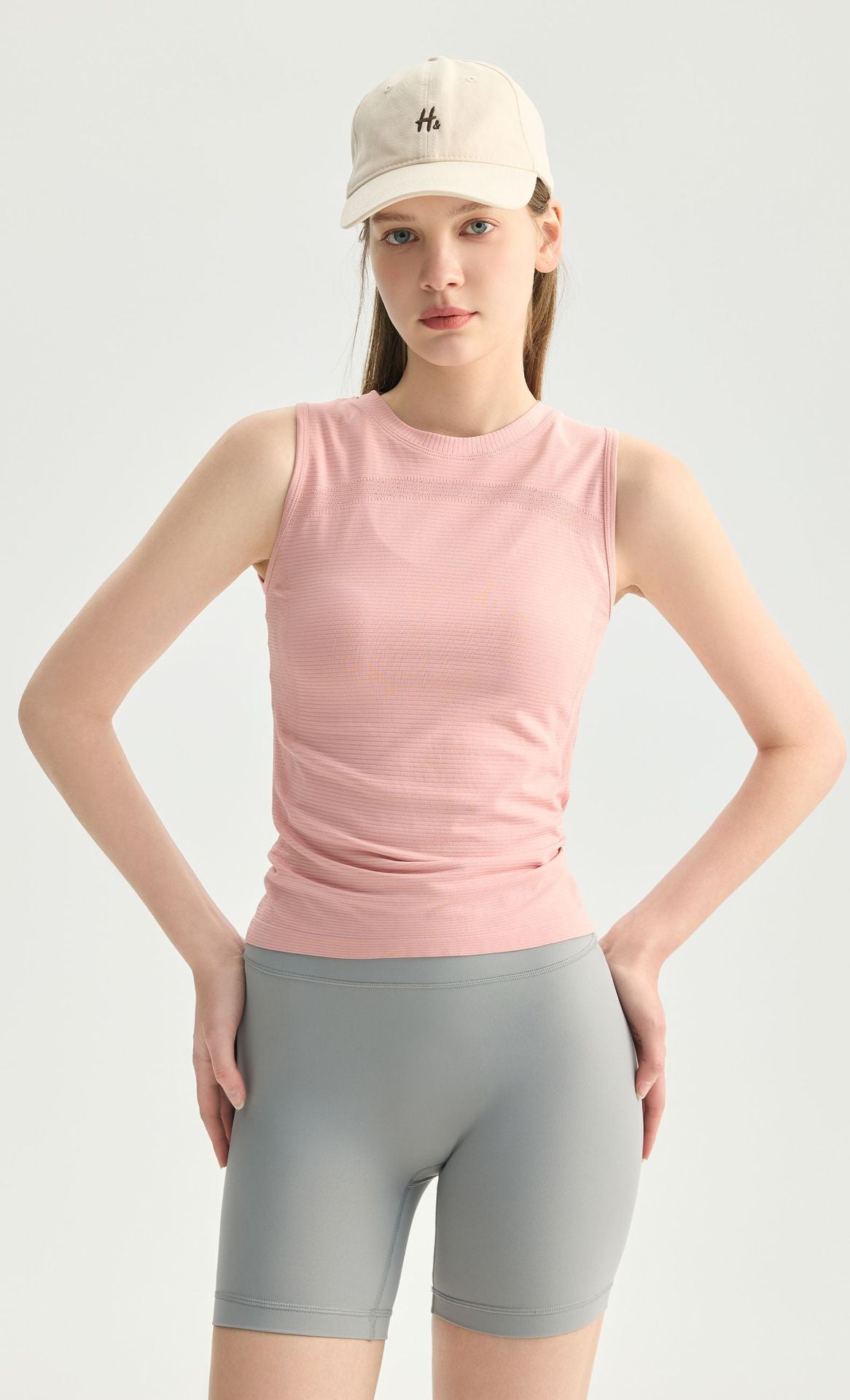 Women Summer Round Neck Sleeveless Yoga Tank Ice Feel Slimming