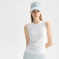Women Summer Round Neck Sleeveless Yoga Tank Ice Feel Slimming