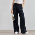Women Woven Wide Leg Pants Flowy Slimming Yoga Trousers